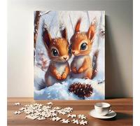 Puzzles 120 Pièces Adultes Animaux des Neiges Écureuils 25 x 20 cm Jeu Educatif Puzzle Impossible Puzzle Adultes 120 Pièces Puzzles