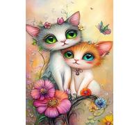 Puzzles 120 Pièces Adultes Chat Papillon Fleur 25x20 cm, Jeu éducatif Défi Jouet Développe Observation et Logique, Puzzle 120 Pieces