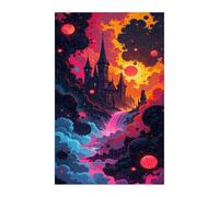 Puzzles 120 Pièces Adultes Château Aquarelle, Jouet Educatif Développe Observation et Logique, Puzzle Adultes 120 Pièces 25 x 20 cm