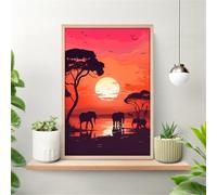 Puzzles 120 Pièces Adultes Éléphant Coucher Soleil 25 x 20 cm Jeu Educatif Puzzle Impossible Puzzle Adultes 120 Pièces Puzzles