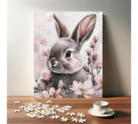 Puzzles 120 Pièces Adultes Lapin Animaux Fleurs 25 x 20 cm Jeu Educatif Puzzle Impossible Puzzle Adultes 120 Pièces Puzzles
