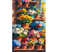 Puzzles 120 Pièces Adultes Pots Fleurs, Jeu de Patience et de Réflexion, Jeu éducatif Défi Jouets 120 Pièces Puzzles pour Adultes 25 x 20 cm