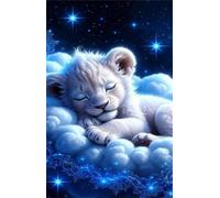 Puzzles 1200 Pièces Adultes Animal Lion Ciel Étoilé, Jeu de Patience et de Réflexion, Jeu éducatif Défi Jouets 1200 Pièces Puzzles pour Adultes 75 x 50 cm