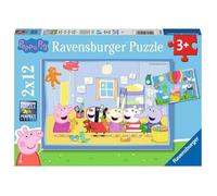 Puzzles 2 x 12 pièces : Les aventures de Peppa Pig