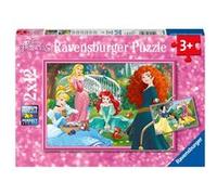 Ravensburger Puzzle enfant – Dans le monde des princesses Disney – 2x12 pièces – Dès 3 ans