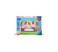 Ravensburger - Puzzle Enfant - Lot de 2 Puzzles 12 pièces - L’Heure de la fête avec Peppa Pig - Dès 3 Ans - Puzzle de qualité supérieure - Carton épais et résistant - Quotidien & Famille - 12004017