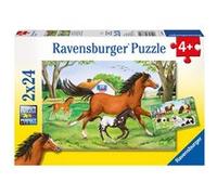 Puzzles 2 x 24 pièces Ravensburger Monde de chevaux Multicolore G