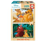 Educa Borrás – Puzzles en bois Le Roi Lion (19960) – 2 × 25 pièces, 26×18 cm, dès 4 ans