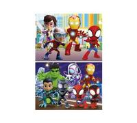 Puzzles 2 x 48 Pieces pour Spidey et Son Equipe Extraordinaire - Amis Super Heros - Garcon, Fille - Set Puzzle Enfant + 1 Carte Tigre