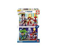 Puzzles 2 x 48 pieces Spidey et son Equipe extraordinaire - Amis Super Heros - Garcon, Fille - Set puzzle enfant + carte