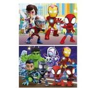 Puzzles 2 X 48 Pieces Spidey Et Son Equipe Extraordinaire - Amis Super Heros - Garcon, Fille - Set Puzzle Enfant + Carte