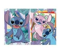 Puzzles 2 x 500 pieces stitch et angel - personnages dessin anime - disney collection - set puzzle enfant et adulte + carte
