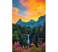 Puzzles 2000 Pièces Adultes Fleurs Cascade Jungle 100 x 70 cm, Puzzle Adulte, Jeu Éducatif, Divertissement Créatif, Impossible Puzzle de 2000 Pièces pour Adultes, comme Cadeau et Décoration