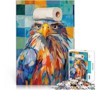 Puzzles 2000 pièces pour Adolescents Aigle avec Chapeau en Papier Toilette Impossible Cadeau d'anniversaire, Cadeaux, décoration Murale 70x100cm