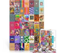 Puzzles 2000 pièces pour Adolescents Art psychédélique rétro Jouets de Divertissement Familial Cadeau Amusant 70x100cm