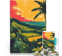 Puzzles 2000 pièces pour Adolescents Art Tropical du Coucher de Soleil à Kauai, Hawaï Jouets de Jeu Bon Cadeau 70x100cm