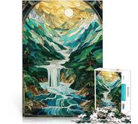 Puzzles 2000 pièces pour Adolescents Cascade de vitraux Jeux éducatifs Décoration d'intérieur décoration Murale 70x100cm