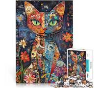 Puzzles 2000 pièces pour Adolescents Chaton bohème éclectique Jouets Jeux éducatifs Soulagement du Stress Une œuvre d'art 70x100cm