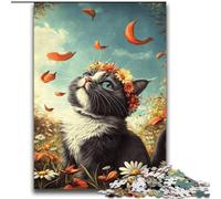 Puzzles 2000 pièces pour Adolescents, Chats et Fleurs, Jouets éducatifs, décoration d'intérieur Unique et Cadeaux pour Les 14 Ans et Plus, 70x100cm