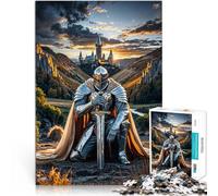 Puzzles 2000 pièces pour Adolescents Chevalier agenouillé Devant Le château Jeux éducatifs Excellent Cadeau pour Les Jeux 70x100cm