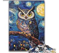 Puzzles 2000 pièces pour Adolescents Chouette du Ciel Nocturne Convient aux 14 Ans et Plus Jeu Stimulant Excellent Cadeau pour Les Jeux 70x100cm