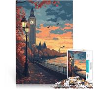 Puzzles 2000 pièces pour Adolescents Coucher de Soleil à Londres avec Big Ben Casse-tête pour Œuvre d'art 70x100cm