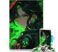 Puzzles 2000 pièces pour Adolescents Fille d'anime aux Yeux Verts Jeu de Casse-tête Renforcer l'amour Entre Les Couples 70x100cm