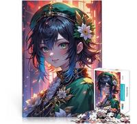 Puzzles 2000 pièces pour Adolescents Fille d'anime avec Un Chapeau Vert défi éducatif Jeu éducatif pour Anniversaire, Noël 70x100cm