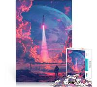 Puzzles 2000 pièces pour Adolescents Fusée Spatiale Jouets de Jeu pour Cadeau Familial Liste de souhaits avec Le Père Noël 70x100cm