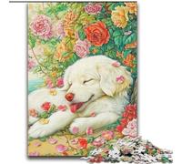 Puzzles 2000 pièces pour Adolescents Golden Retriever Heureux Convient aux 14 Ans et Plus Jeu Stimulant Excellent Cadeau pour Les Jeux 70x100cm