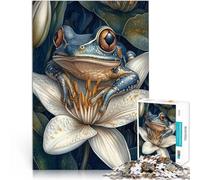 Puzzles 2000 pièces pour Adolescents Grenouille Bleue sur lys Jouets de Divertissement Familial Une œuvre d'art 70x100cm