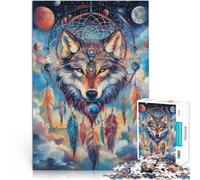 Puzzles 2000 pièces pour Adolescents Loup d'art Peint Jouets de Jeu pour Cadeau Familial Cadeaux du Père Noël Secret 70x100cm