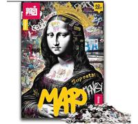 Puzzles 2000 pièces pour Adolescents Mona Lisa est drôle Jouets éducatifs Décoration intérieure Unique et Cadeaux pour et 14 Ans et Plus 70x100cm