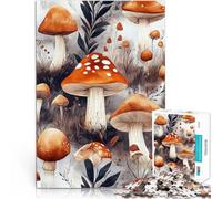 Puzzles 2000 pièces pour Adolescents Motif de Champignon à l'aquarelle Défi Difficile avec Affiche et Feuille de Questions correspondantes 70x100cm