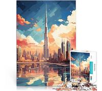 Puzzles 2000 pièces pour Adolescents Peinture à l'huile de Dubai Jeu intellectuel Jouet Jeu éducatif pour Anniversaire, Noël 70x100cm