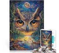 Puzzles 2000 pièces pour Adolescents Peinture Couleur Hibou Jeux éducatifs Décoration d'intérieur Cadeau Amusant 70x100cm