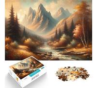 Puzzles 2000 pièces pour Adolescents Peinture d'un ruisseau de Montagne Serein Défi Difficile Idées Cadeaux 70x100cm
