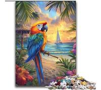 Puzzles 2000 pièces pour Adolescents Perroquet de Bord de mer Amusement en Famille Activités Amusantes à la Maison, Cadeau d'anniversaire, Cadeaux de Voyage, pour et 14 Ans 70x100cm