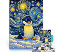 Puzzles 2000 pièces pour Adolescents Pingouin sous la Nuit étoilée Jouets de Jeu Décoration Murale, Cadeaux Uniques pour Anniversaire et Noël 70x100cm