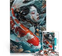 Puzzles 2000 pièces pour Adolescents Poisson Koi Abstrait Réduction du Stress intéressante Améliorer la mémoire 70x100cm