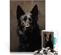 Puzzles 2000 pièces pour Adolescents Portrait de Berger Allemand Noir Jeu de Quiz Décoration Murale, Cadeaux Uniques pour Anniversaire et Noël 70x100cm