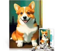 Puzzles 2000 pièces pour Adolescents Portrait de Corgi Souriant Jouet éducatif Anti-Stress Décoration d'intérieur 70x100cm