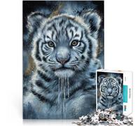 Puzzles 2000 pièces pour Adolescents Portrait d'un bébé Tigre Blanc Défi Difficile Convient pour la décoration de Bureau 70x100cm