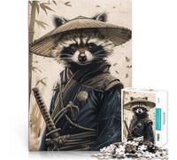 Puzzles 2000 pièces pour Adolescents Samouraï Raton Laveur Réduction du Stress intéressante Cadeau Amusant 70x100cm