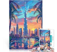 Puzzles 2000 pièces pour Adolescents Skyline de Dubaï au Coucher du Soleil Jeu intellectuel Super Cadeau 70x100cm
