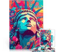 Puzzles 2000 pièces pour Adolescents Statue de la liberté Jeu Familial Anti-Stress Défi Difficile Idées Cadeaux 70x100cm