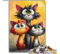 Puzzles 2000 pièces pour Adolescents Trois Chats Jeux éducatifs Décoration d'intérieur Collection d'artistes, Beaux-Arts 70x100cm