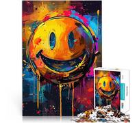 Puzzles 2000 pièces pour Adolescents Visage Souriant Fou et coloré Jeu Stimulant avec des pièces de Formes aléatoires entièrement imbriquées 70x100cm