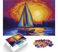 Puzzles 2000 pièces pour Adolescents Voilier Avant la Nuit Séjour Anti-Stress pour Tuer Le Temps décoration Murale 70x100cm