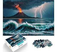 Puzzles 2000 pièces pour Adolescents Volcan en éruption Lors d'une tempête Jeux de détente Jouets de décoration pour la Maison 70x100cm